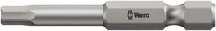 Wera - 5mm Hex Bit - 1/4" Hex Drive, 3-1/2" OAL - USA Tool & Supply