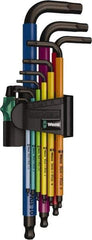 Wera - 9 Piece L-Key Hex Key Set - Hex Range 1.5 to 10mm - USA Tool & Supply