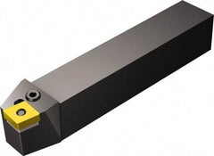 Sandvik Coromant - PCBNR/L, Left Hand Cut, 15° Lead Angle, 32mm Shank Height x 32mm Shank Width, Negative Rake Indexable Turning Toolholder - 170mm OAL, CNMG 19 06 12, CNMG 643 Insert Compatibility, Series T-Max P - USA Tool & Supply