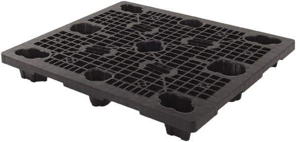 LEWISBins+ - 40.2" Long x 48.2" & Wide x 5-3/4" High Polypropylene Nestable Pallet - 12,000 Lb Static Capacity, Black - USA Tool & Supply