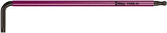 Wera - T25 Tamperproof Torx Key - L-Key Color Coded Cushion Grip, 104mm OAL - USA Tool & Supply