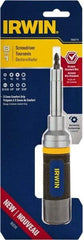 Irwin - 8-in-1 Mini-Ratchet Bit Screwdriver Kit - Phillips, Torx, Square, Nutdrivers, Ratcheting - USA Tool & Supply