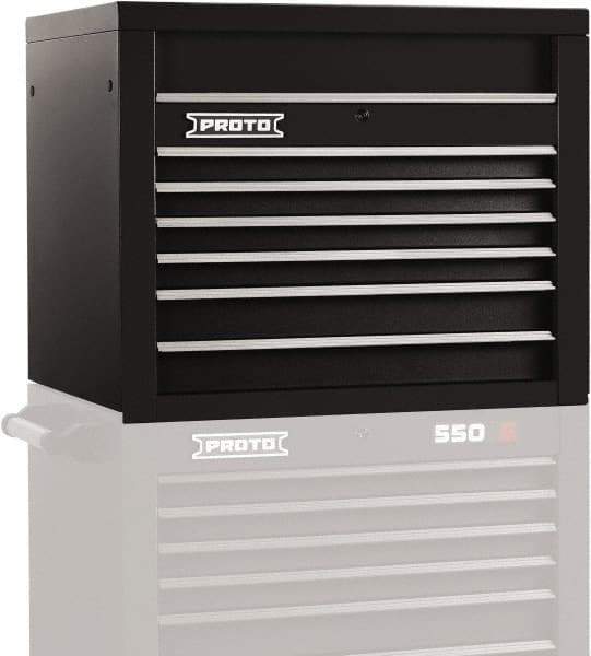 Proto - 6 Drawer Top Tool Chest - 34" Wide x 25-1/4" Deep x 27" High, Steel, Black - USA Tool & Supply