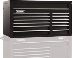 Proto - 12 Drawer Top Tool Chest - 50" Wide x 25-1/4" Deep x 27" High, Steel, Black - USA Tool & Supply