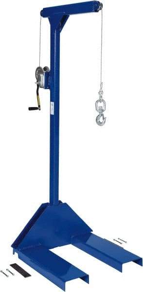 Vestil - 500 Lb Capacity, 77-1/4" Lift Pallet Truck Hoist - 1-7/8" Min Lift Height, 30" Fork Length x 7-5/8" Fork Width, 30" Overall Width - USA Tool & Supply