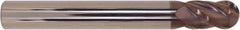 Millstar - 12mm Diam, 24mm LOC, 4 Flute Solid Carbide Ball End Mill - HSN Finish, Single End, 100mm OAL, 12mm Shank Diam - USA Tool & Supply