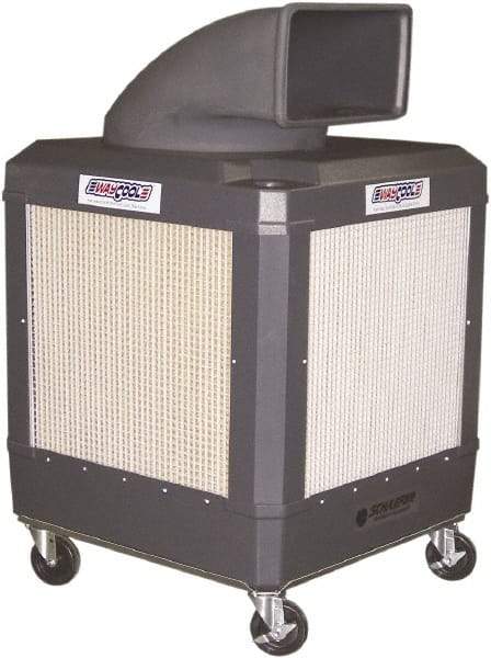 Schaefer Ventilation Equipment - 24 Gal Capacity, 1 hp, 2,460 & 1,660 CFM Evaporative Cooler - 13.7 Amp Rating, 115 Volts, 2 Speed - USA Tool & Supply