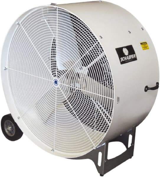 Schaefer Ventilation Equipment - 42" Blade, 3/4 hp, 10,900 & 16,600 CFM, Industrial Circulation Fan - Portable with Wheels, 2 Speed - USA Tool & Supply