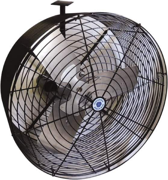 Schaefer Ventilation Equipment - 24" Blade, 1/2 hp, 7,750 CFM, Industrial Circulation Fan - Ceiling Mount, 1 Speed - USA Tool & Supply