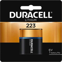 Duracell - Size 223A, Lithium, 1 Pack, Button & Coin Cell Battery - 6 Volts, Flat Terminal, CR-P2, ANSI 5024LC Regulated - USA Tool & Supply