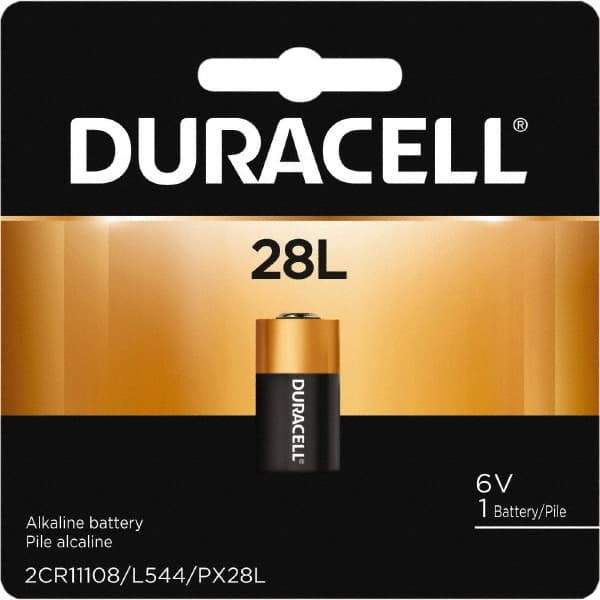 Duracell - Size 28L, Lithium, 1 Pack, Standard Battery - 6 Volts, Button Tab Terminal, 2CR11108, ANSI 1406LC Regulated - USA Tool & Supply