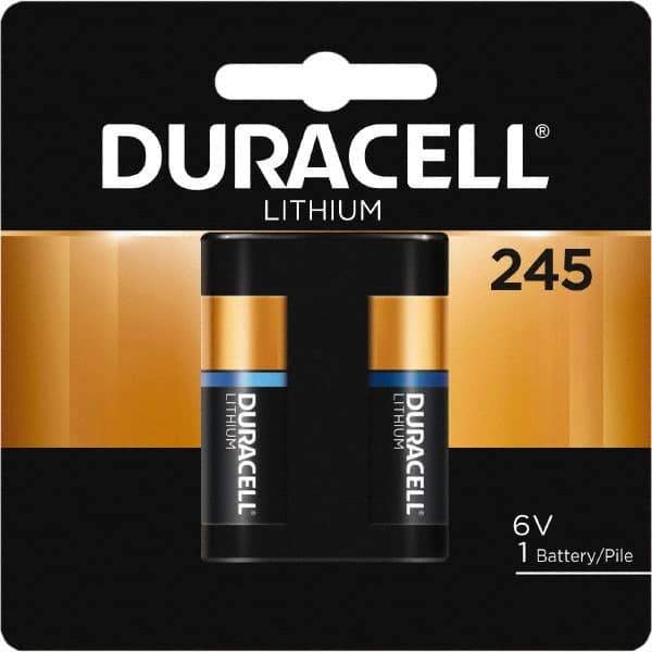 Duracell - Size 245, Lithium, 1 Pack, Button & Coin Cell Battery - 6 Volts, Flat Terminal, 2CR5, ANSI 5032LC Regulated - USA Tool & Supply