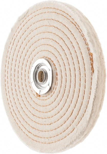 Value Collection - 6" Diam x 1/2" Thick Unmounted Buffing Wheel - 50 Ply, Polishing, 1" Arbor Hole, Hard Density - USA Tool & Supply