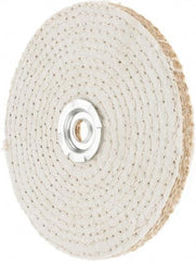 Value Collection - 6" Diam x 3/8" Thick Unmounted Buffing Wheel - 40 Ply, Polishing, 1" Arbor Hole, Hard Density - USA Tool & Supply