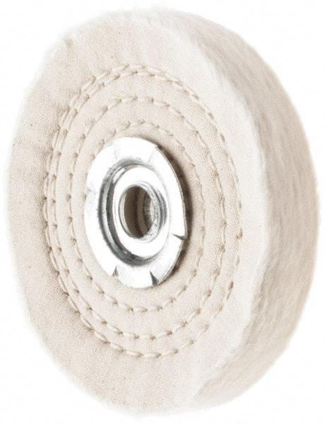 Value Collection - 4" Diam x 1/2" Thick Unmounted Buffing Wheel - 50 Ply, Polishing, 1" Arbor Hole, Hard Density - USA Tool & Supply