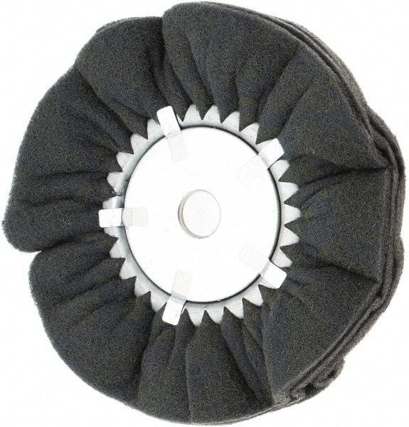 Value Collection - 12" Diam x 6" Thick, Soft Mounted Polishing Wheel - 2 Ply, Fine Grade, 1-1/4" Shank Diam - USA Tool & Supply