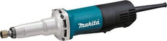 Makita - 1/4" Collet, 29,000 RPM, Inline Handle Electric Die Grinder - 120 Volts, 6.6 Amps, 8.2' Cord - USA Tool & Supply