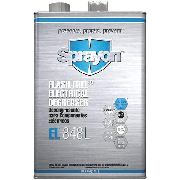 Sprayon - 1 Gallon Can Electrical Grade Cleaner/Degreaser - 37,000 Volt Dielectric Strength, Nonflammable, Food Grade, Plastic Safe - USA Tool & Supply