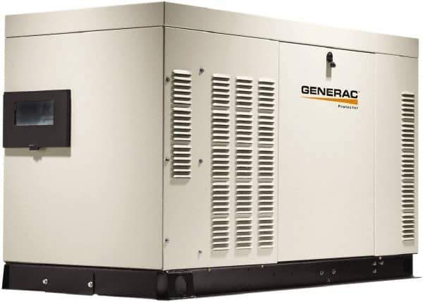 Generac Power - 3 Phase LP & NG Liquid Cooled Standby Power Generator without Transfer Switch - 120/208 V, 36 kW, OHVI, Bisque Aluminum Enclosure, Use 231 (LP) & 626 (NG) to Fuel - USA Tool & Supply