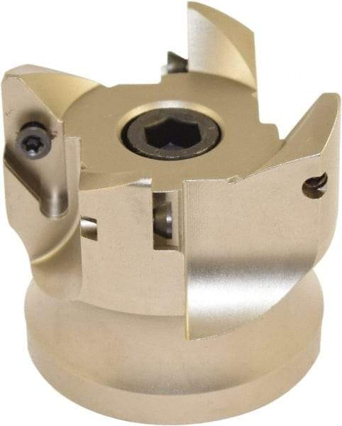 Millstar - 4 Inserts, 66mm Cut Diam, 27mm Arbor Diam, Indexable Square-Shoulder Face Mill - 0/90° Lead Angle, 60mm High, VCGT Insert Compatibility, Series ASMN - USA Tool & Supply
