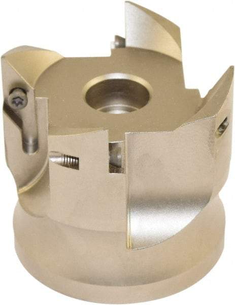 Millstar - 4 Inserts, 63mm Cut Diam, 22mm Arbor Diam, Indexable Square-Shoulder Face Mill - 0/90° Lead Angle, 60mm High, VCGT Insert Compatibility, Series ASMN - USA Tool & Supply