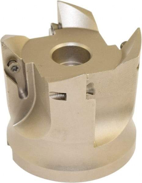 Millstar - 4 Inserts, 63mm Cut Diam, 22mm Arbor Diam, Indexable Square-Shoulder Face Mill - 93° Lead Angle, 60mm High, VCGT Insert Compatibility, Series ASMC - USA Tool & Supply