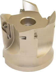 Millstar - 4 Inserts, 63mm Cut Diam, 22mm Arbor Diam, Indexable Square-Shoulder Face Mill - 93° Lead Angle, 60mm High, VCGT Insert Compatibility, Series ASMC - USA Tool & Supply