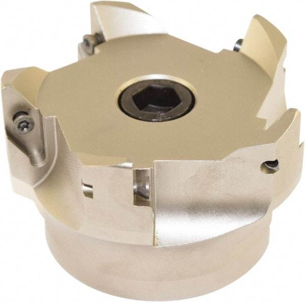 Millstar - 5 Inserts, 100mm Cut Diam, 32mm Arbor Diam, Indexable Square-Shoulder Face Mill - 0/90° Lead Angle, 65mm High, VCGT Insert Compatibility, Series ASMN - USA Tool & Supply