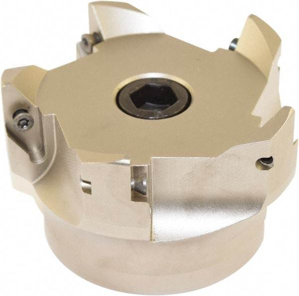 Millstar - 5 Inserts, 80mm Cut Diam, 27mm Arbor Diam, Indexable Square-Shoulder Face Mill - 0/90° Lead Angle, 60mm High, VCGT Insert Compatibility, Series ASMN - USA Tool & Supply