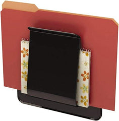 Deflect-o - 9-1/4" Wide x 10-5/8" High x 1-3/4" Deep Plastic Wall File - 1 Compartment, Black - USA Tool & Supply