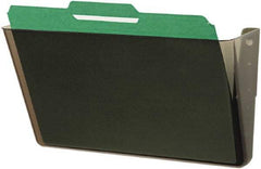 Deflect-o - 13" Wide x 7" High x 4" Deep Plastic Wall File - 1 Compartment, Smoke - USA Tool & Supply