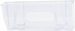 Deflect-o - 15" Wide x 6-3/8" High x 3" Deep Plastic Wall File - 1 Compartment, Clear - USA Tool & Supply