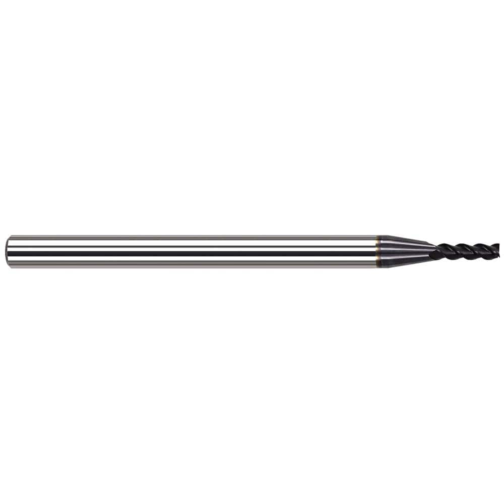 Corner Radius End Mill: 1/4″ Dia, 3/4″ LOC, 0.005″ Radius, 4 Flutes, Solid Carbide 2-1/2″ OAL, 1/4″ Shank Dia, 34 ° Helix, AlTiN Coated, Corner Radius End