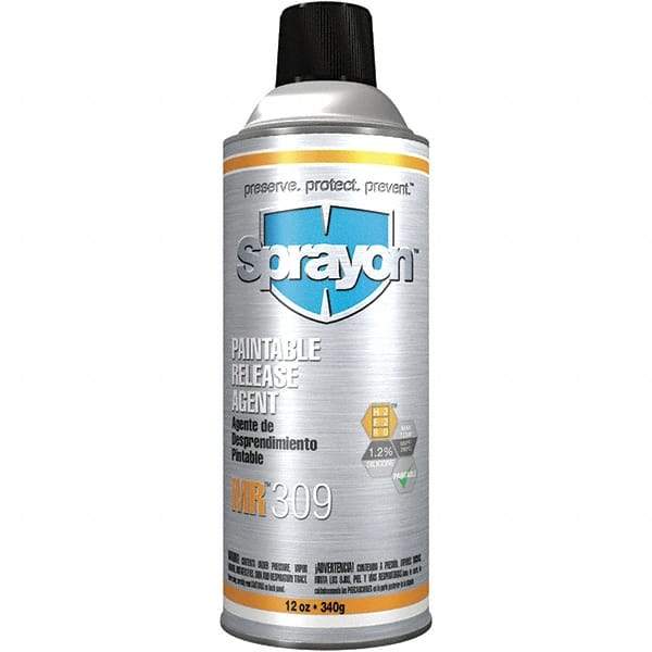 Sprayon - 12 Ounce Aerosol Can, Clear, General Purpose Mold Release - Silicone Composition - USA Tool & Supply