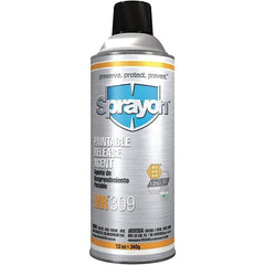 Sprayon - 12 Ounce Aerosol Can, Clear, General Purpose Mold Release - Silicone Composition - USA Tool & Supply