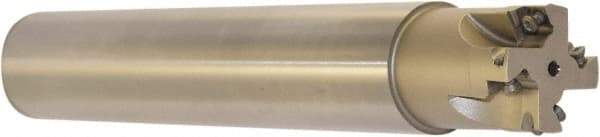 Millstar - 1-1/4" Cut Diam, 1.58" Max Depth, 1-1/4" Shank Diam, Cylindrical Shank Indexable High-Feed End Mill - Screw Holding Method, HFCI-09T3 Insert, HFSS Toolholder, Through Coolant - USA Tool & Supply