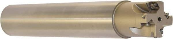 Millstar - 1-1/4" Cut Diam, 1.58" Max Depth, 1-1/4" Shank Diam, Cylindrical Shank Indexable High-Feed End Mill - Screw Holding Method, HFCI-09T3 Insert, HFSS Toolholder, Through Coolant - USA Tool & Supply