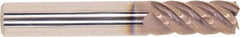 Millstar - 3/8", 5 Flute, Single End, Solid Carbide, 0.015" Corner Radius End Mill - 2-1/2" OAL, Right Hand Flute, 15/16" LOC, Right Hand Cut - USA Tool & Supply