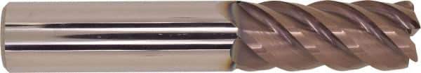 Millstar - 16mm, 5 Flute, Single End, Solid Carbide, 1mm Corner Radius End Mill - 100mm OAL, Right Hand Flute, 40mm LOC, Right Hand Cut - USA Tool & Supply