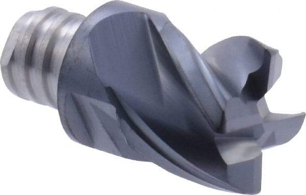 Iscar - MM EC-CF Grade IC908 Carbide End Milling Tip Insert - TiAlN Finish, 4 Flutes, 12.7mm Cutting Diam, 9.5mm Depth of Cut, 16.5mm Extension, 0.031" Cnr Rad, 38° Helix - USA Tool & Supply
