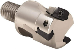 Seco - 20mm Cut Diam, 9mm Max Depth of Cut, 28mm OAL, Indexable Square Shoulder End Mill - XOMX 10T3 Inserts, M10 Modular Connection, 90° Lead Angle, Through Coolant, Series Turbo 10 - USA Tool & Supply
