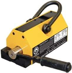 Mag-Mate - 1,600 Lb Load Capacity, Magnetic Lifter - 8-7/8" High x 4-7/8" Wide, 4" Head/Holder Diam, 2 Poles, For Use with Flat & Round Ferrous Metal - USA Tool & Supply
