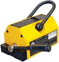 Mag-Mate - 2,500 Lb Load Capacity, Magnetic Lifter - 8-7/8" High x 7-1/8" Wide, 5" Head/Holder Diam, 2 Poles, For Use with Flat & Round Ferrous Metal - USA Tool & Supply