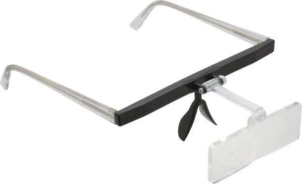 Made in USA - 2.25x Magnification, Ophthalmic Polymer, Rectangular Magnifier - 2 Inch Long x 1 Inch Wide Lens, Eyeglass Frame Mount, 8 Inch Focal Distance, 2 Inch Long - USA Tool & Supply
