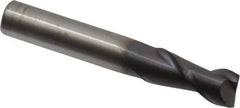 Accupro - 3/8", 7/8" LOC, 3/8" Shank Diam, 2-1/2" OAL, 2 Flute, Solid Carbide Square End Mill - Single End, AlTiN Finish, Spiral Flute, 40° Helix, Centercutting, Right Hand Cut, Right Hand Flute - USA Tool & Supply