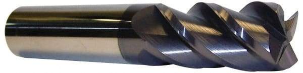 Accupro - 3/4", 1-1/2" LOC, 3/4" Shank Diam, 4" OAL, 4 Flute, Solid Carbide Square End Mill - Single End, AlTiN Finish, Spiral Flute, 40° Helix, Centercutting, Right Hand Cut, Right Hand Flute - USA Tool & Supply