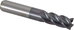 Accupro - 7/16", 1" LOC, 7/16" Shank Diam, 2-3/4" OAL, 4 Flute, Solid Carbide Square End Mill - Single End, AlTiN Finish, Spiral Flute, 40° Helix, Centercutting, Right Hand Cut, Right Hand Flute - USA Tool & Supply