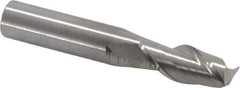 Accupro - 7/16", 1" LOC, 7/16" Shank Diam, 2-3/4" OAL, 2 Flute, Solid Carbide Square End Mill - Single End, Uncoated, Spiral Flute, 40° Helix, Centercutting, Right Hand Cut, Right Hand Flute - USA Tool & Supply