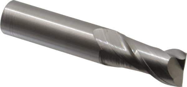 Accupro - 3/4", 1-1/2" LOC, 3/4" Shank Diam, 4" OAL, 2 Flute, Solid Carbide Square End Mill - Single End, Uncoated, Spiral Flute, 40° Helix, Centercutting, Right Hand Cut, Right Hand Flute - USA Tool & Supply