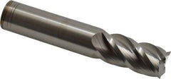 Accupro - 3/4", 1-1/2" LOC, 3/4" Shank Diam, 4" OAL, 4 Flute, Solid Carbide Square End Mill - Single End, Uncoated, Spiral Flute, 40° Helix, Centercutting, Right Hand Cut, Right Hand Flute - USA Tool & Supply